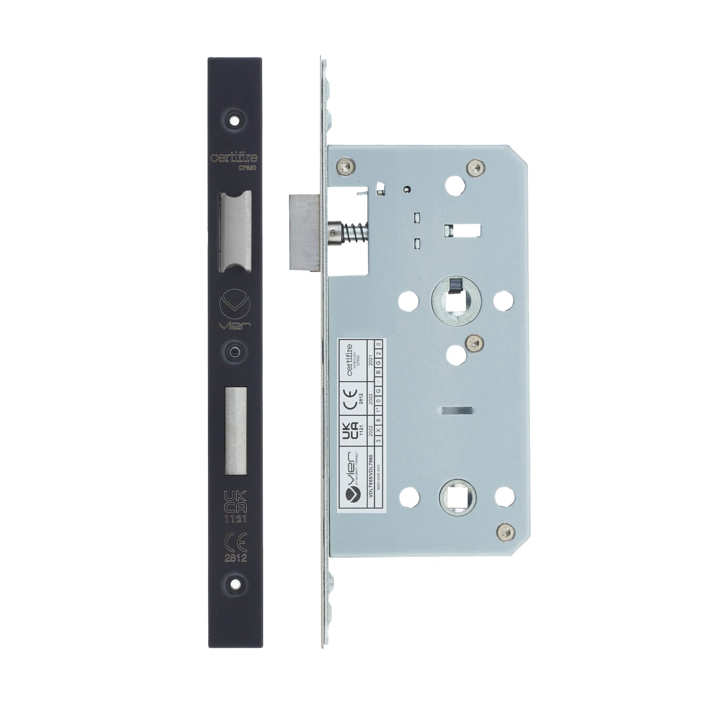 Din Bathroom- Backset  55mm - 2 Pc Forend - Square