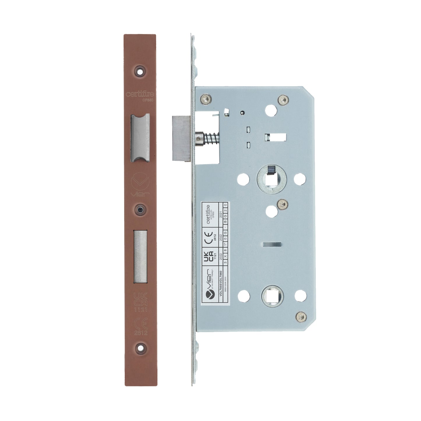 Din Bathroom- Backset  55mm - 2 Pc Forend - Square