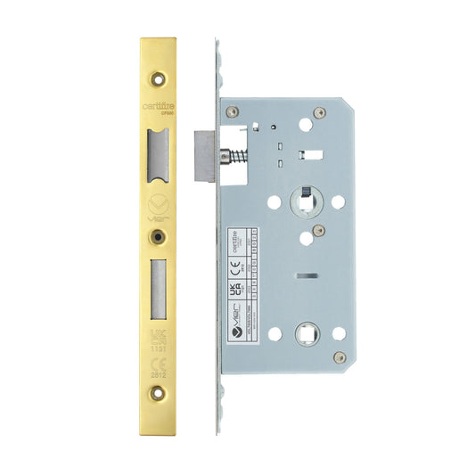 2-Piece DIN Bathroom Lock 55-60mm 55mm Square PVD Gold Love Handles uk