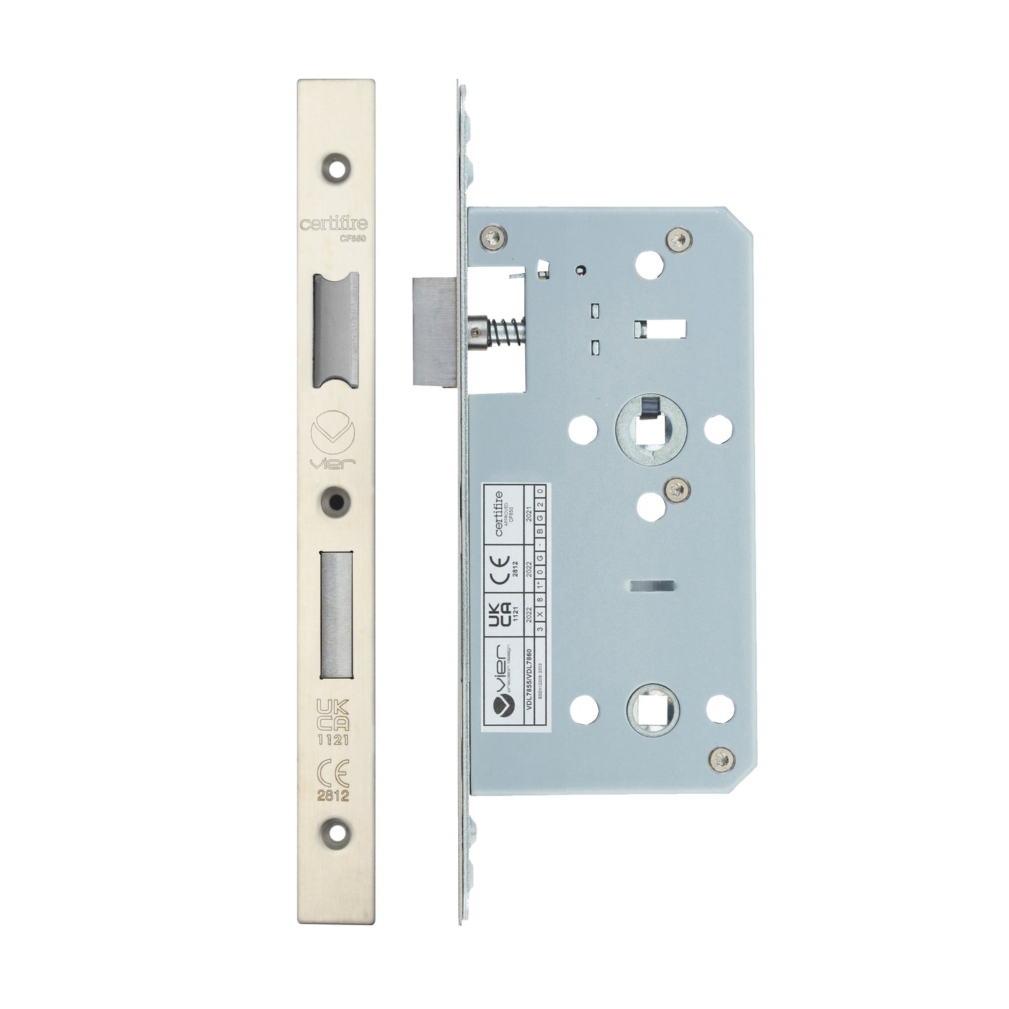 Din Bathroom- Backset  55mm - 2 Pc Forend - Square