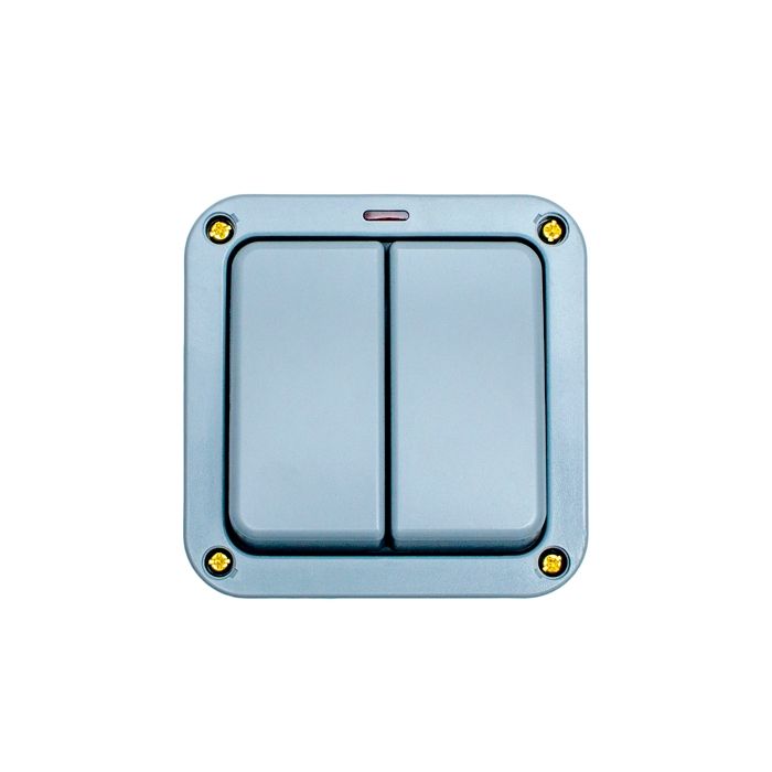 Utility 2 Gang Switch - Grey