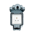 Utility 1 Gang Unswitched Socket - Grey