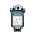 Utility 1 Gang Switched Socket - Grey