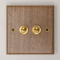 Brass Bee Black Walnut Switch & Socket — 1 Gang 2-Way Toggle (W Series)