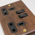 Brass Bee Black Walnut Switch & Socket — 1 Gang 2-Way Toggle (W Series)