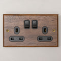Brass Bee Black Walnut Switch & Socket — 1 Gang 2-Way Toggle (W Series)