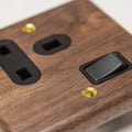 Brass Bee Black Walnut Switch & Socket — 1 Gang 2-Way Toggle (W Series)