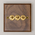 Brass Bee Black Walnut Switch & Socket — 1 Gang 2-Way Toggle (W Series)
