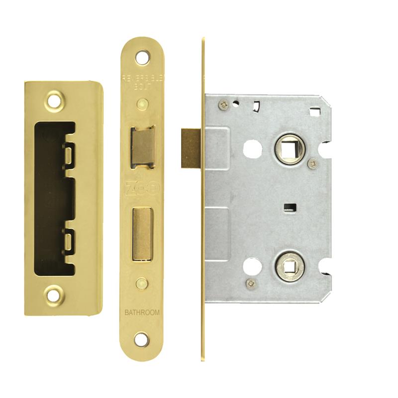 Mortice Bathroom Lock, 64mm - 57mm Centres, Radius