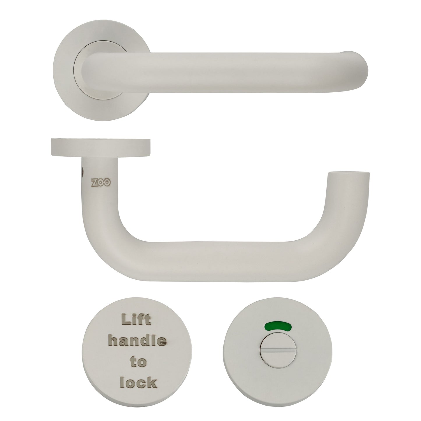 19mm Lift to Lock Tubular Return to Door Lever Set - Push On Rose - Grade 304