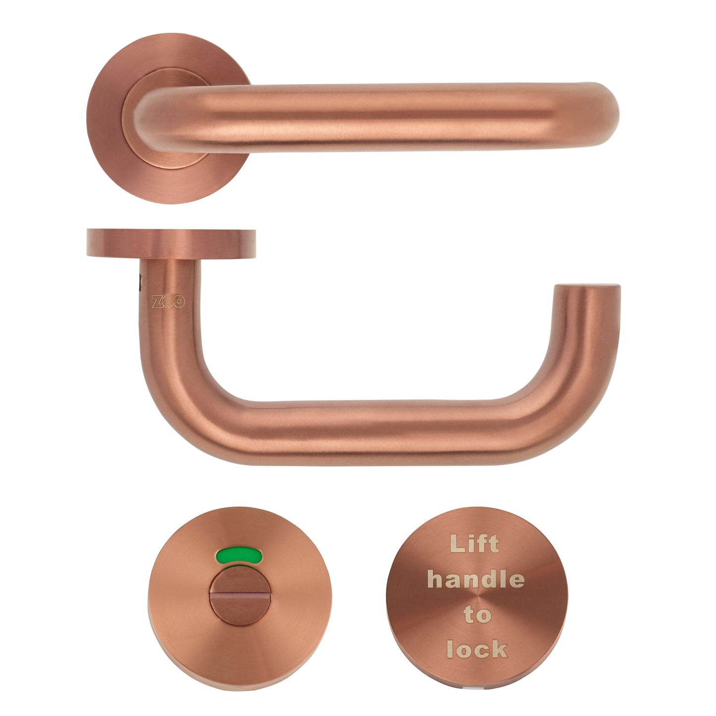 19mm Lift to Lock Tubular Return to Door Lever Set - Push On Rose - Grade 304