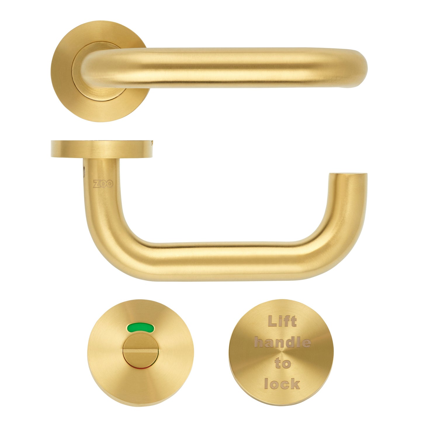 19mm Lift to Lock Tubular Return to Door Lever Set - Push On Rose - Grade 304