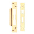 Zoo Hardware Spare Accessory Pack for UK Sash Locks - *BLANK* in polished brass, containing forend, strike plate, and fixing screws, all designed for sash lock installation.