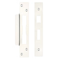 Zoo Hardware Spare Accessory Pack for UK Sash Locks - *BLANK* includes a forend and strike plates along with fixing screws, all featuring a sleek silver finish, designed for easy installation.