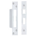 Zoo Hardware Spare Accessory Pack for UK Sash Locks - BLANK - includes metal forend and strike plates, with fixing screws. The components feature a sleek silver finish, designed for installation with UK sash locks.