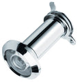 Carlisle Brass Door Viewer Plastic Lens with a chrome finish, featuring a circular viewing lens and a cylindrical body for installation in doors.