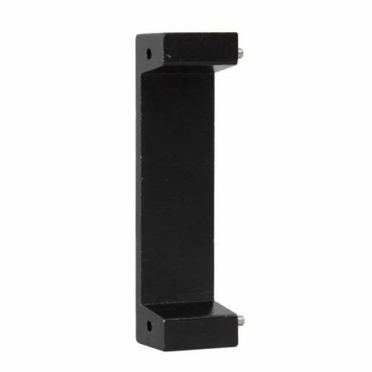Zoo Hardware Extension Lip for the AS900 and AS900M in black, made of durable metal featuring a rectangular shape with two mounting holes for secure installation.