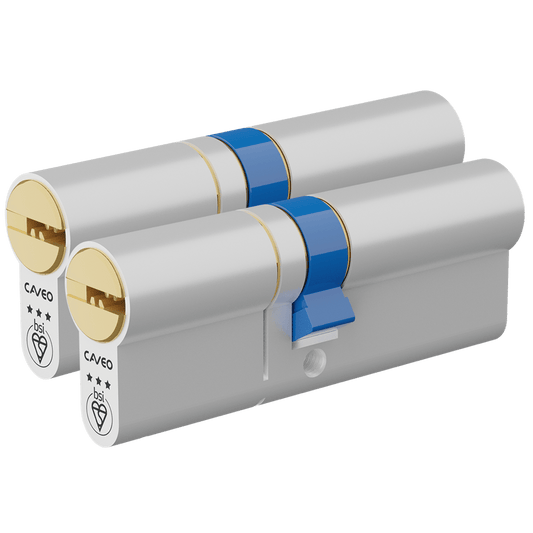 Aldridge Cylinders CAVEO TS007 3* Double Euro Dimple Cylinder Keyed Alike Pair - 85mm 40(Ext)/45