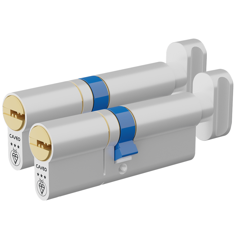 Aldridge Cylinders CAVEO TS007 3* Key & Turn Euro Dimple Cylinder Keyed Alike Pair - 85mm 40(Ext)/45