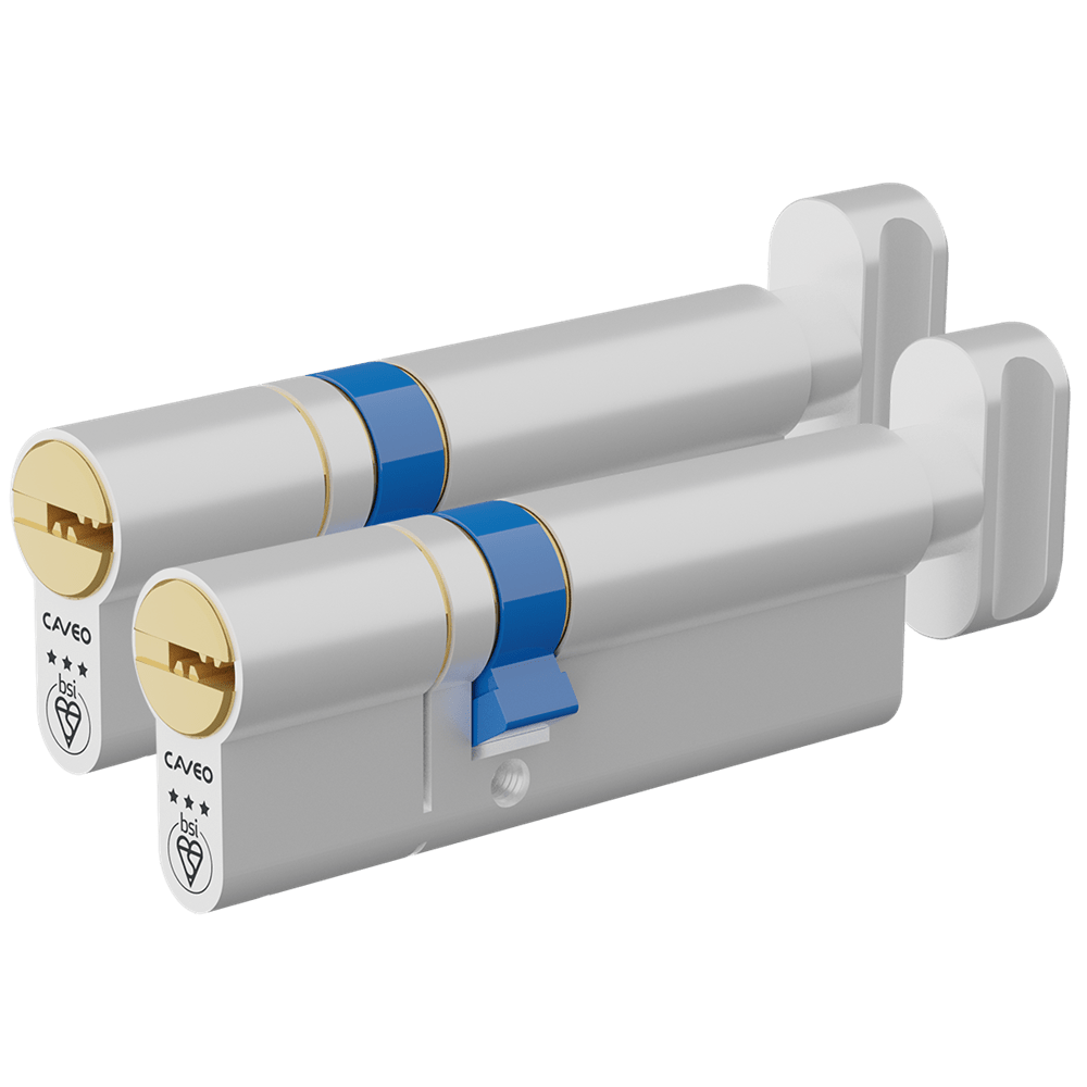 Aldridge Cylinders CAVEO TS007 3* Key & Turn Euro Dimple Cylinder Keyed Alike Pair - 90mm 35(Ext)/55