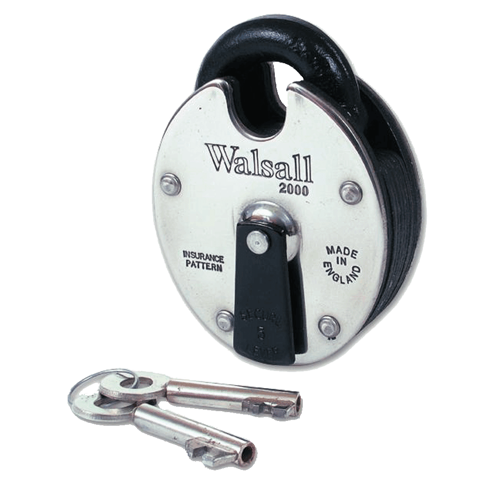 Aldridge Padlocks WALSALL LOCKS W2000 5 Lever High Security Padlock - KD Boxed / Yellow WALSALL LOCKS FB Old English Padlock