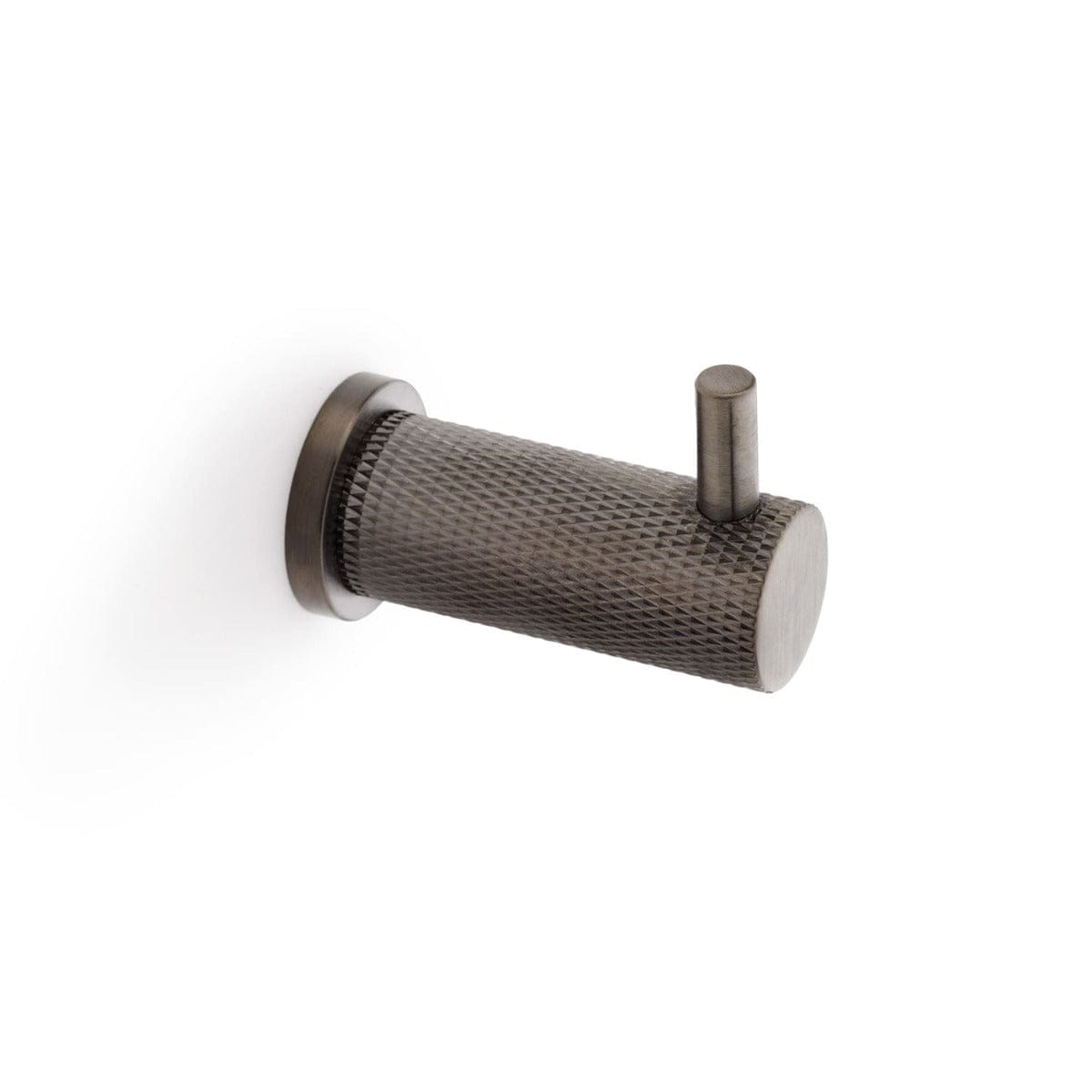 Alexander & Wilks Coat & Hat Hooks Dark Bronze PVD AW Brunel Diamond Knurled Coat Hook
