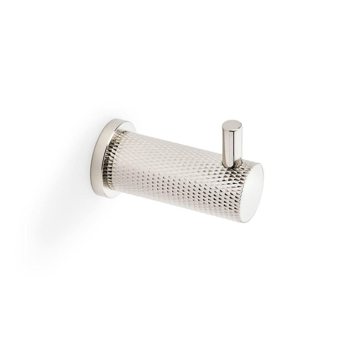Alexander & Wilks Coat & Hat Hooks Polished Nickel PVD AW Brunel Diamond Knurled Coat Hook