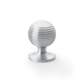 Alexander & Wilks Cupboard Knob Satin Chrome AW Caesar Cupboard Knob 32mm on Round Rose
