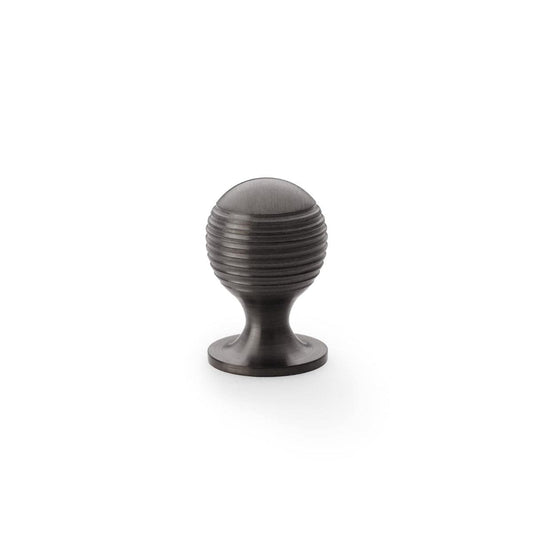 Alexander & Wilks Cupboard Knob Dark Bronze PVD AW Caesar Cupboard Knob on 25mm Round Rose