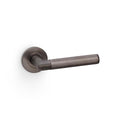 Knurled Harrier Lever on Round Rose Dark Bronze PVD Love Handles uk