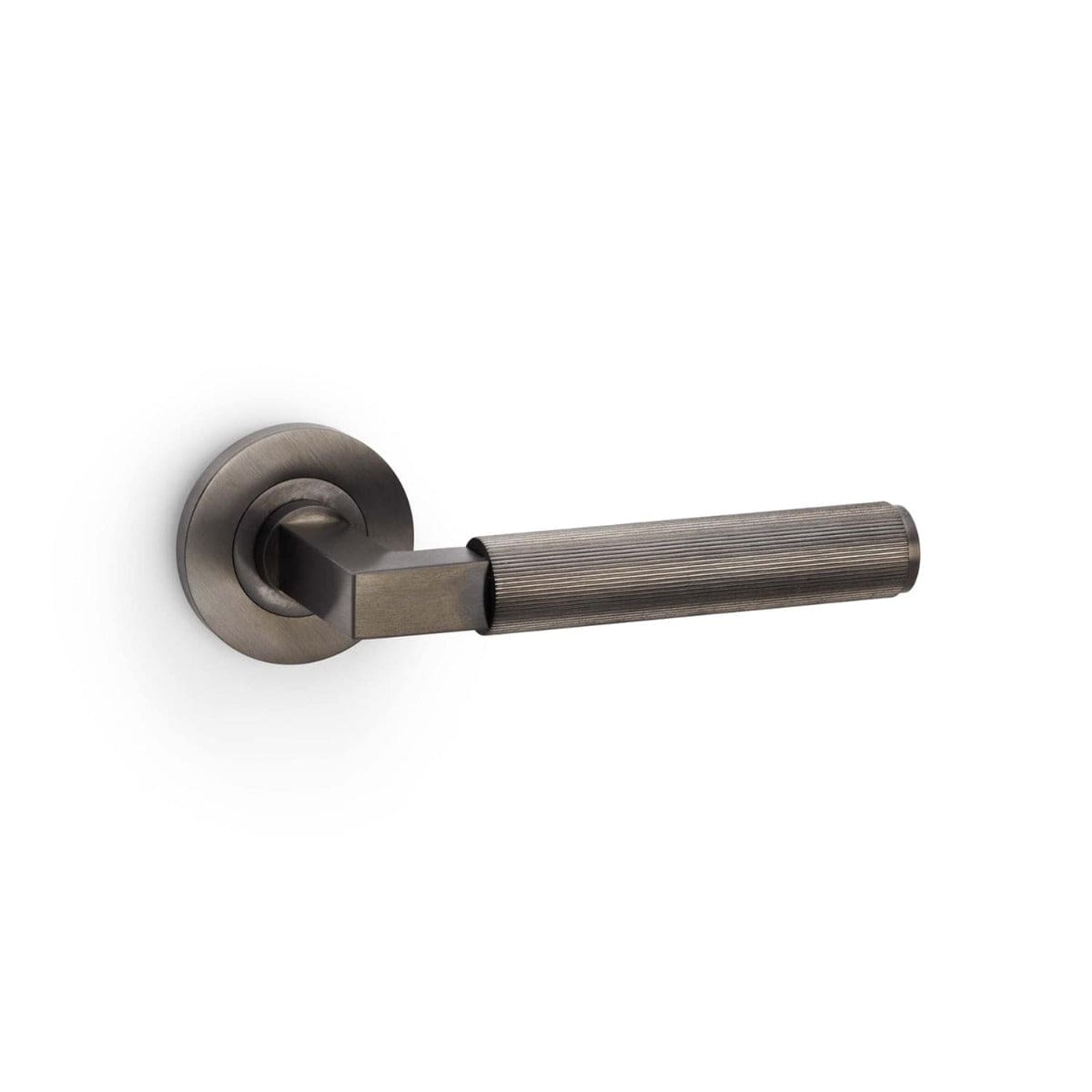 Alexander & Wilks Handles Dark Bronze AW - Hurricane Reeded Lever on Round Rose