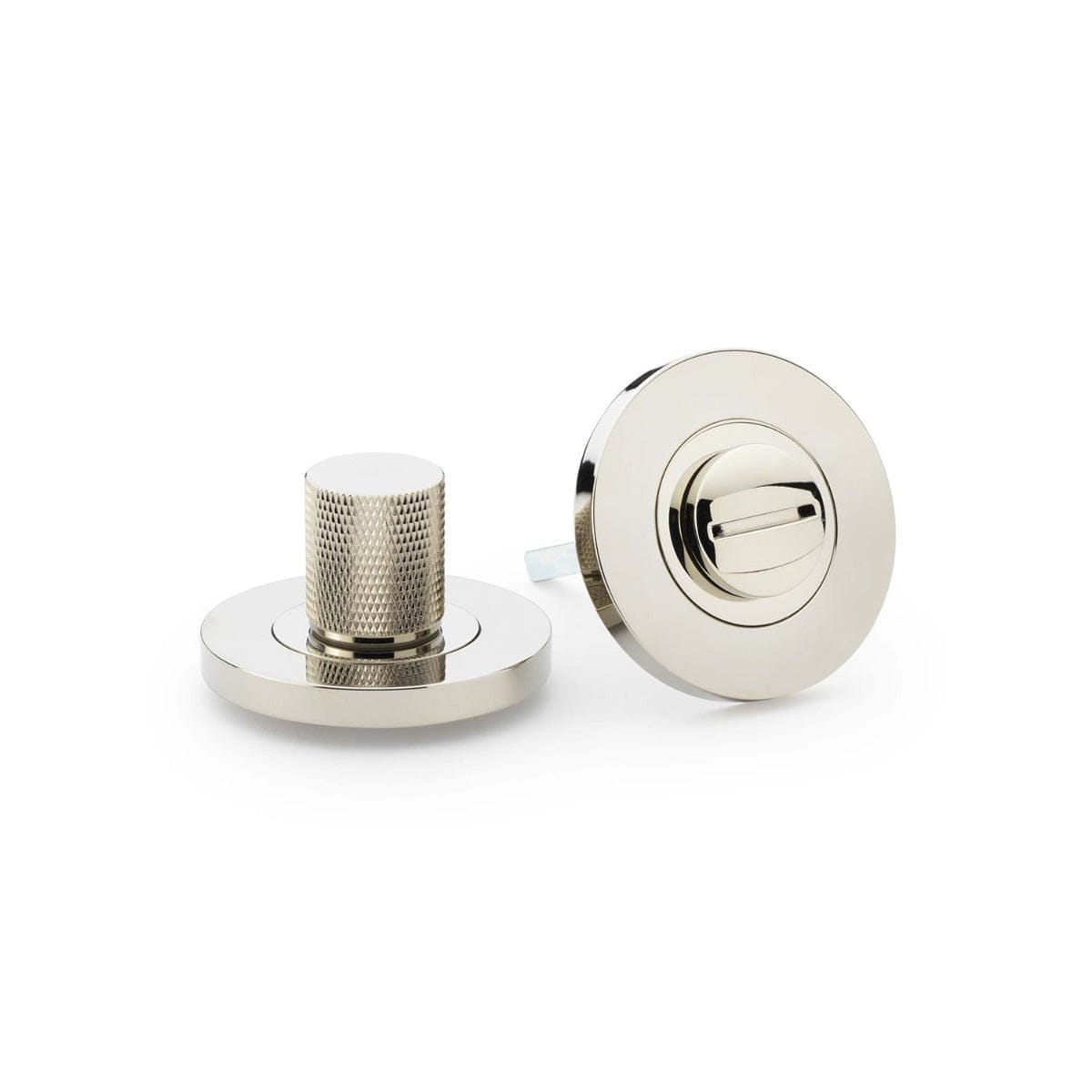 Alexander & Wilks Turn & Release Polished Nickel AW Knurled Thumbturn and Release
