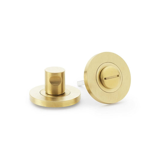Alexander & Wilks Turn & Release Satin Brass AW Plain Thumbturn and Release