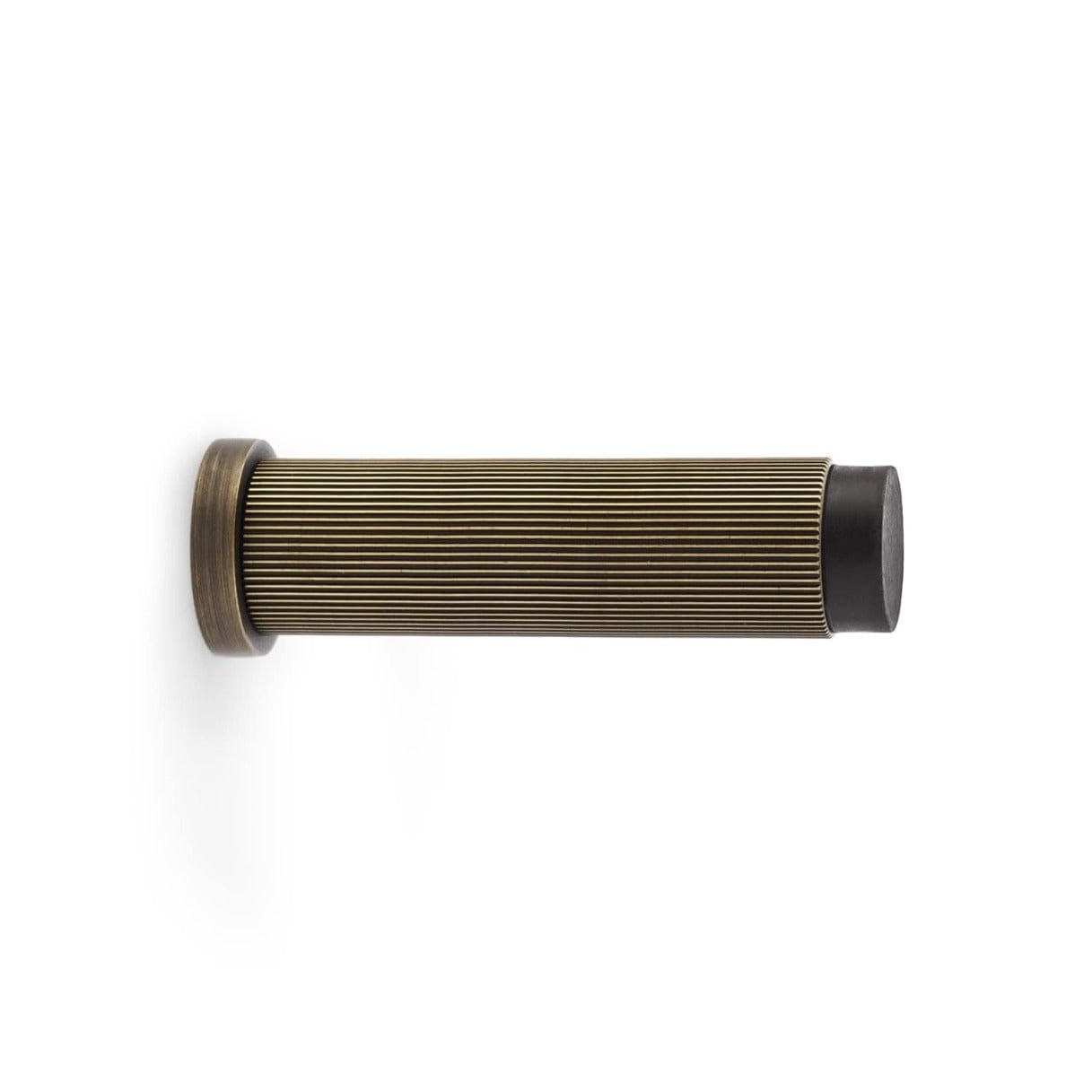 Alexander & Wilks Door Stops Antique Brass AW - Reeded Projection Door Stop