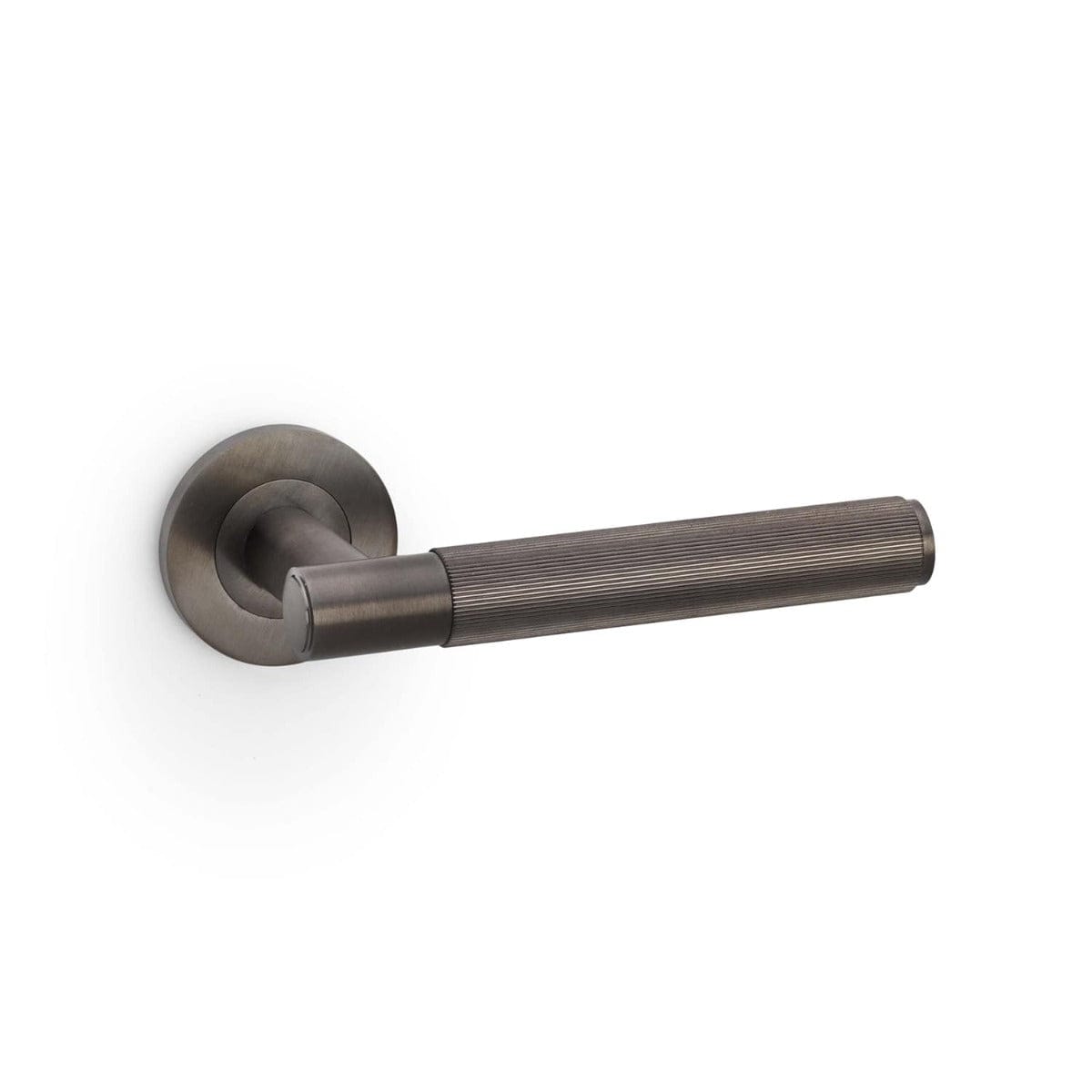 Alexander & Wilks Handles Dark Bronze AW - Spitfire Reeded Lever on Round Rose