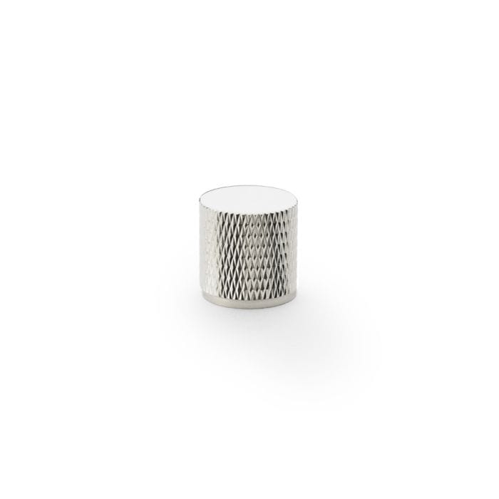 Alexander & Wilks Cupboard Knob Polisjed Nickel / 20mm Brunel Knurled Cylinder Cupboard Knob
