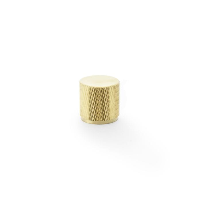Alexander & Wilks Cupboard Knob Satin Brass / 20mm Brunel Knurled Cylinder Cupboard Knob
