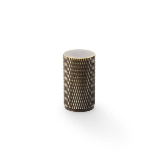 Alexander & Wilks Cupboard Knob Antique Brass / 35mm Brunel Knurled Cylinder Cupboard Knob