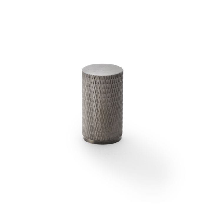Alexander & Wilks Cupboard Knob Dark Bronze PVD / 35mm Brunel Knurled Cylinder Cupboard Knob