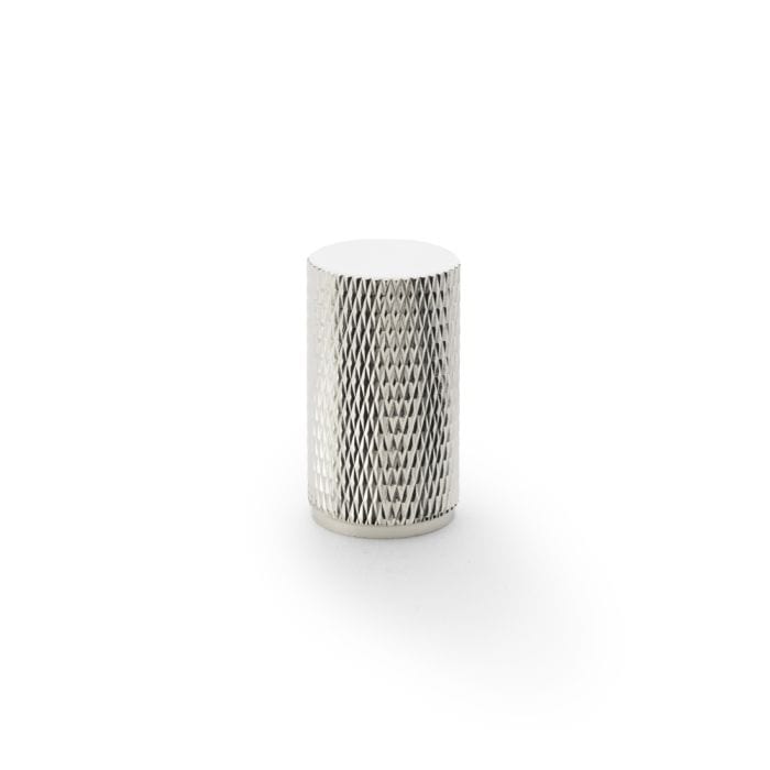 Alexander & Wilks Cupboard Knob Polisjed Nickel / 35mm Brunel Knurled Cylinder Cupboard Knob