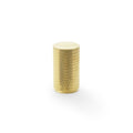Alexander & Wilks Cupboard Knob Satin Brass / 35mm Brunel Knurled Cylinder Cupboard Knob
