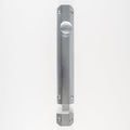 Carlisle Brass Surface Bolt in a brushed stainless steel finish, featuring a long vertical design with a rounded end and a flat base for secure installation.