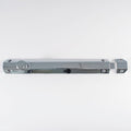 Carlisle Brass Surface Bolt in polished chrome finish, featuring a long, rectangular body with a round knob and a matching strike plate, designed for secure door locking.