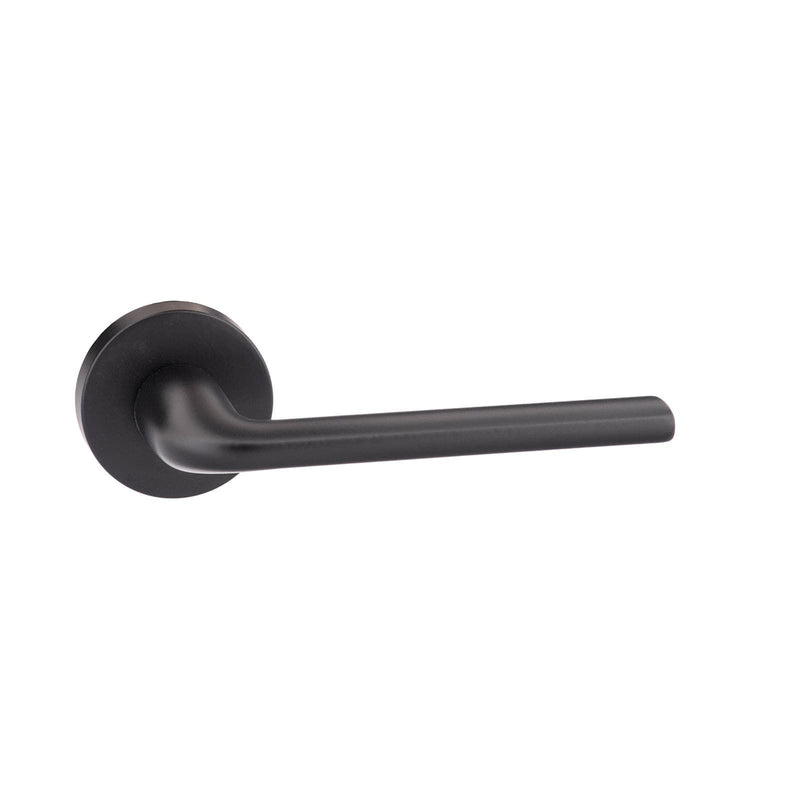 Atlantic Handles Matt Black CleanTouch Anti-Bac Forme Milly Designer Lever on Minimal Round Rose