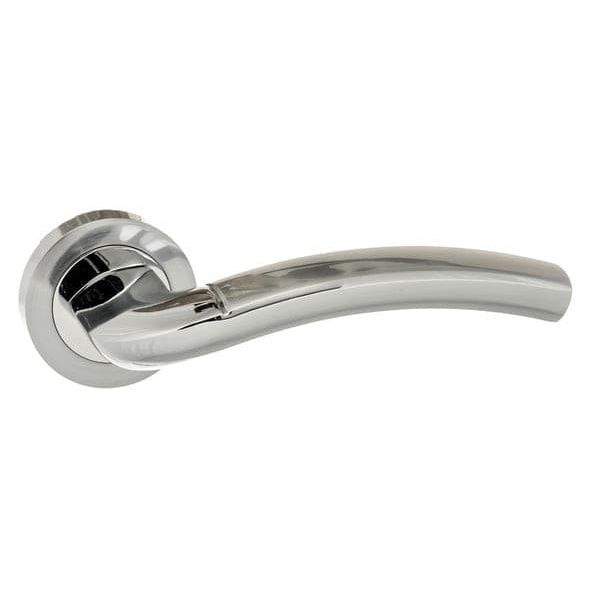 Atlantic Handles Satin Chrome/Polished Chrome Eco Crest Aluminium Lever on Round Rose