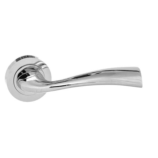 Atlantic Handles Polished Chrome Eco Wave Aluminium Lever on Round Rose