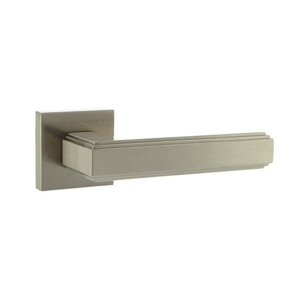 Atlantic Handles Satin Nickel Forme Alila Designer Lever on Minimal Square Rose