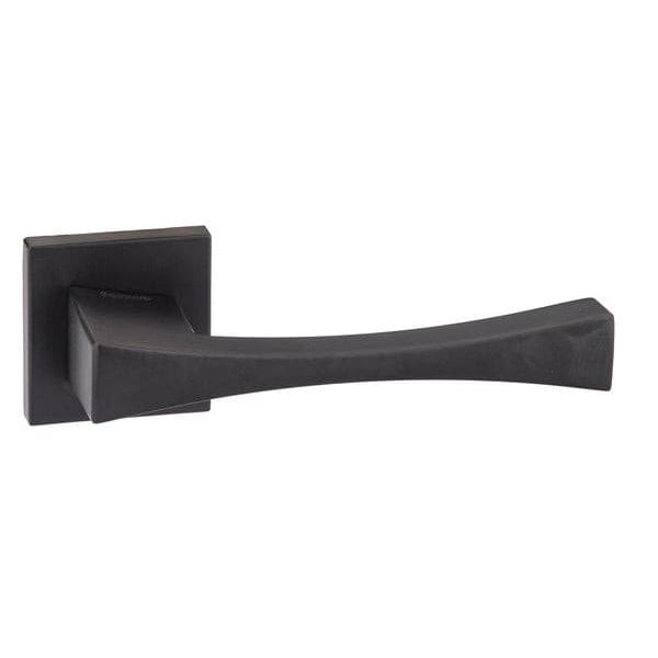 Atlantic Handles Matt Black Forme Artemide Designer Lever on Minimal Square Rose