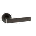 Atlantic Handles Matt Black Forme Asti Designer Lever on Minimal Round Rose