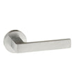 Atlantic Handles Satin Chrome Forme Asti Designer Lever on Minimal Round Rose
